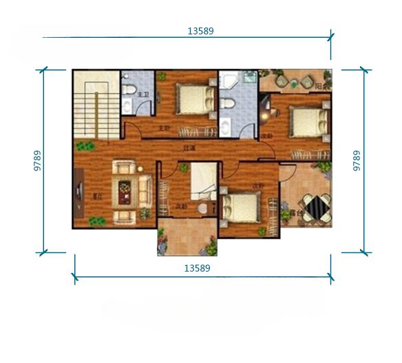 A floor plan of a house with two rooms.