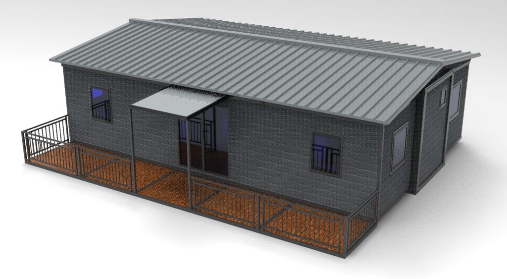 A 3 d rendering of the front of a house.