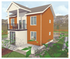 A 3 d rendering of the exterior of a house.